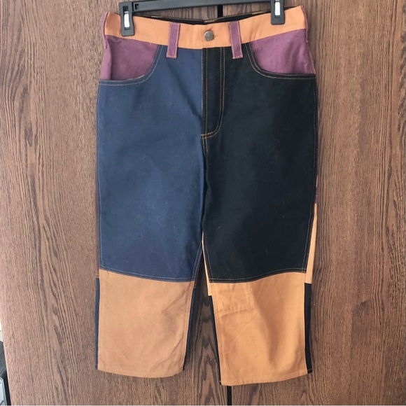 Carhartt Two toned Cropped Color Block Multicolored Jeans - Picture 1 of 7